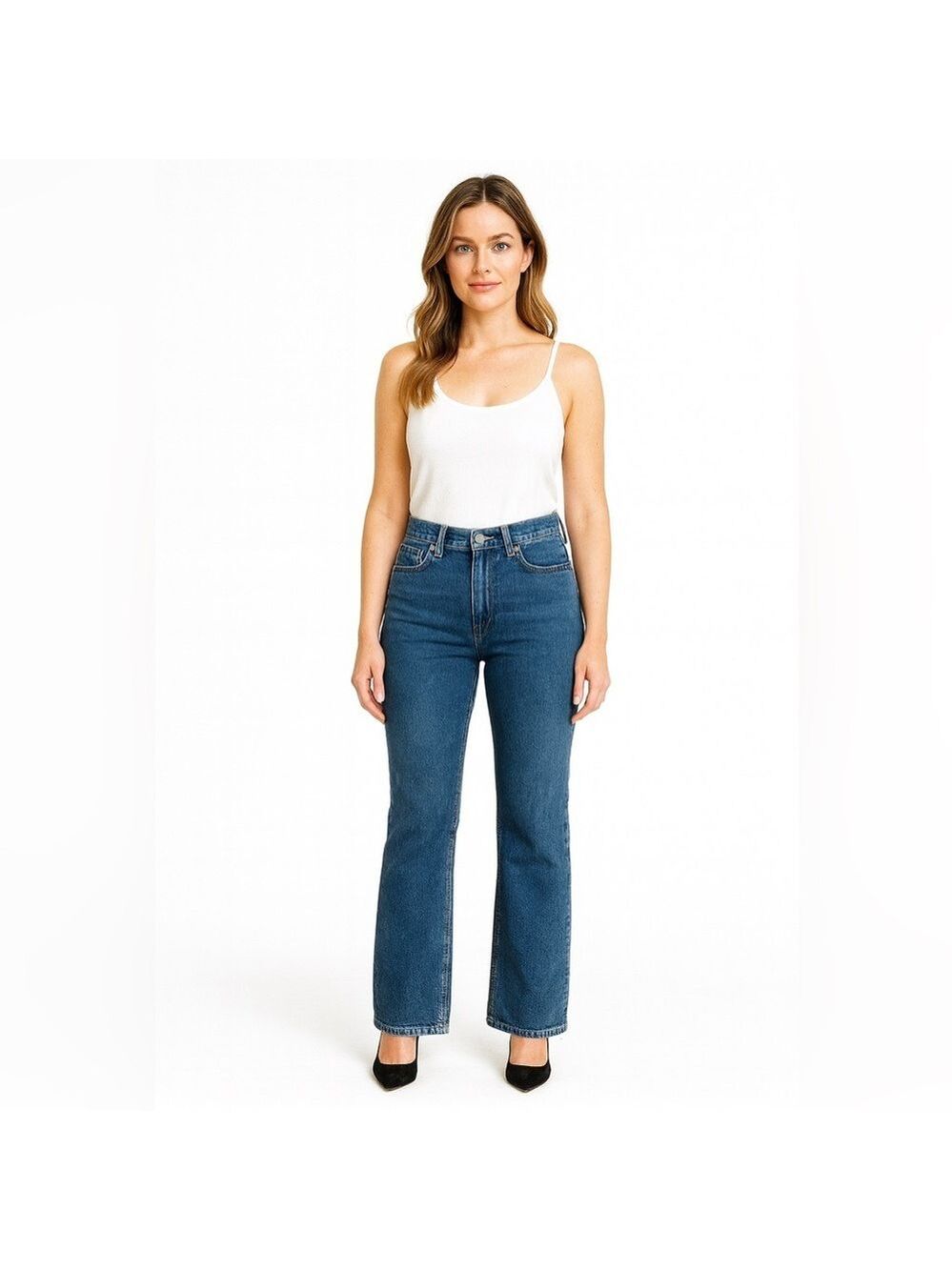 LONDONJEAN 100% Cotton Boot Cut Button Fly 5 Pocket Jeans MADE IN USA Sz 14